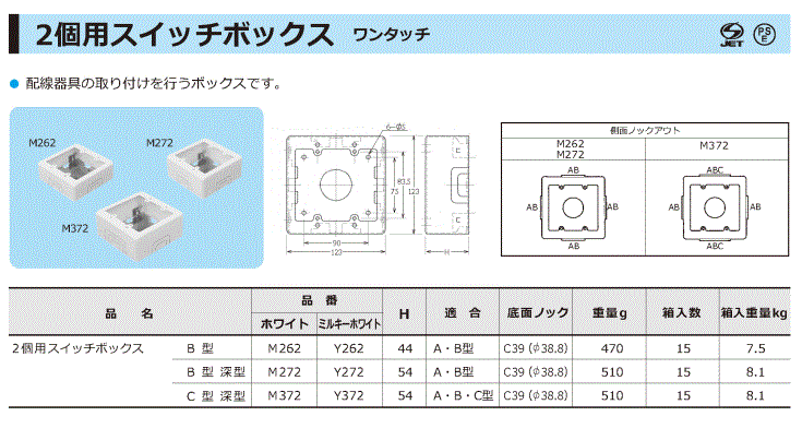 2個用 スイッチボックス