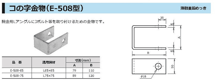 コの字金物